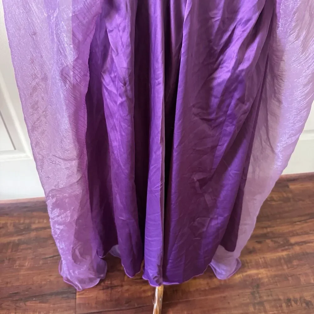 Womens Maxi Skirt XS Purple Fairy Whimsigoth Witchy Flowy Ethereal Romantic Y2K